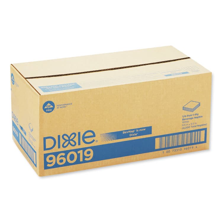 GEORGIA PACIFIC BevNap Beverage Napkins, 1-Ply, 9.5 x 9.5, White, 4,000/Carton (GPC96019) thumbnail 2
