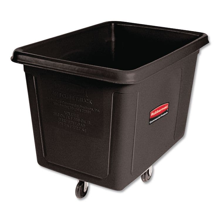 RUBBERMAID COMMERCIAL PROD. Cube Truck, 149 gal, 600 lb Capacity, Plastic, Black (RCP4619BLA)
