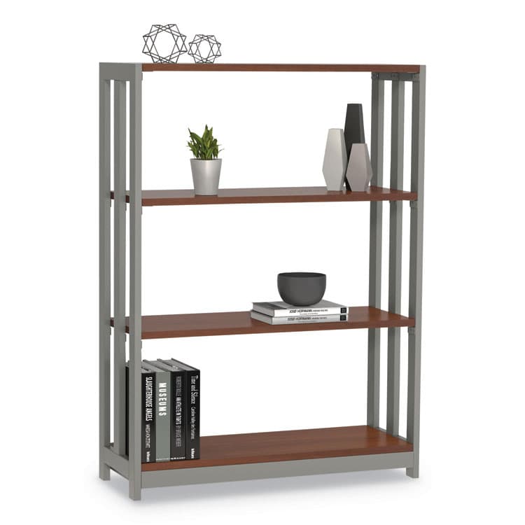 LINEA ITALIA Trento Line Bookcase, Three-Shelf, 31.5w x 11.5d x 43.25h, Cherry (LITTR735CH) thumbnail 2
