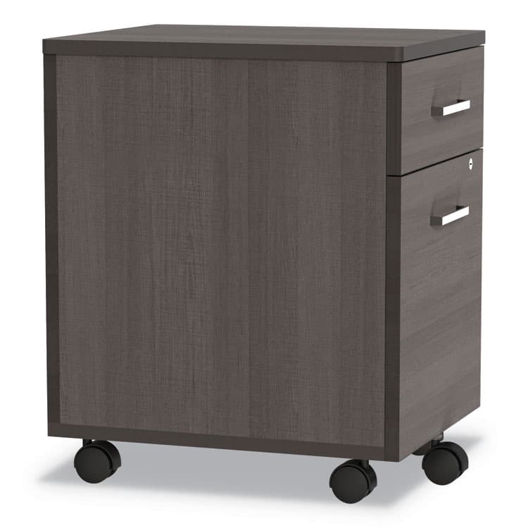 LINEA ITALIA Trento Line Mobile Pedestal File, Left or Right, 2-Drawers: Box/File, Legal/Letter, Mocha, 16.5" x 19.75" x 23.63" (LITTR752MOC) thumbnail 3