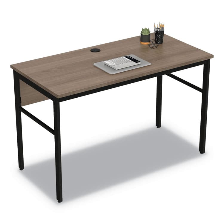 LINEA ITALIA Urban Series Desk Workstation, 59" x 23.75" x 29.5", Natural Walnut (LITUR601NW) thumbnail 2
