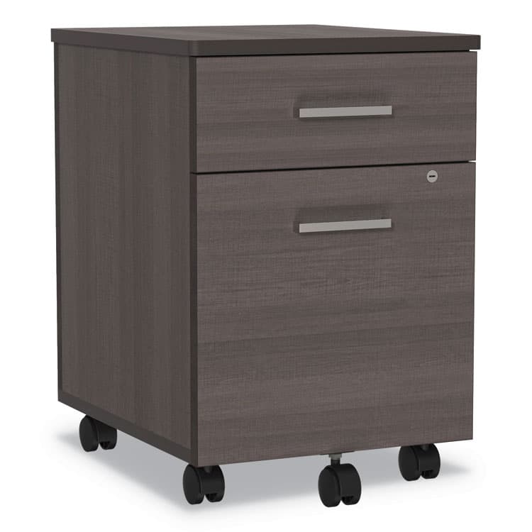LINEA ITALIA Trento Line Mobile Pedestal File, Left or Right, 2-Drawers: Box/File, Legal/Letter, Mocha, 16.5" x 19.75" x 23.63" (LITTR752MOC) thumbnail 2
