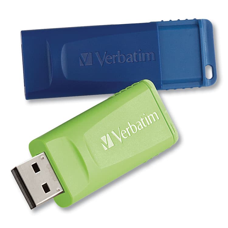 VERBATIM CORPORATION Store 'n' Go USB Flash Drive, 64 GB, Assorted Colors, 2/Pack (VER99812)