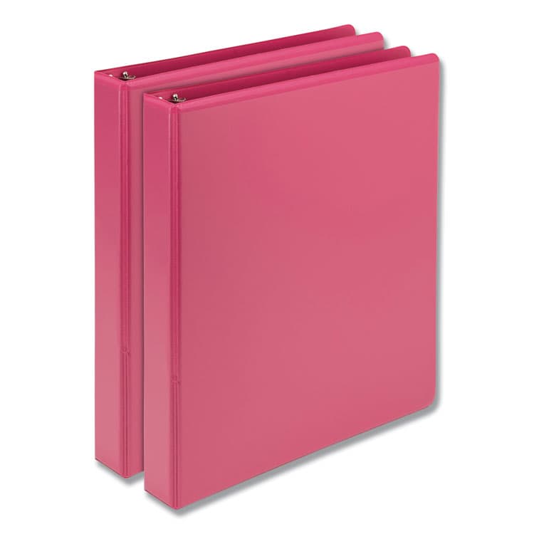 SAMSILL CORPORATION Earth's Choice Plant-Based Durable Fashion View Binder, 3 Rings, 1" Capacity, 11 x 8.5, Berry, 2/Pack (SAMU86376)