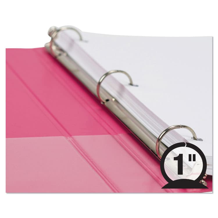 SAMSILL CORPORATION Earth's Choice Plant-Based Durable Fashion View Binder, 3 Rings, 1" Capacity, 11 x 8.5, Berry, 2/Pack (SAMU86376) thumbnail 3
