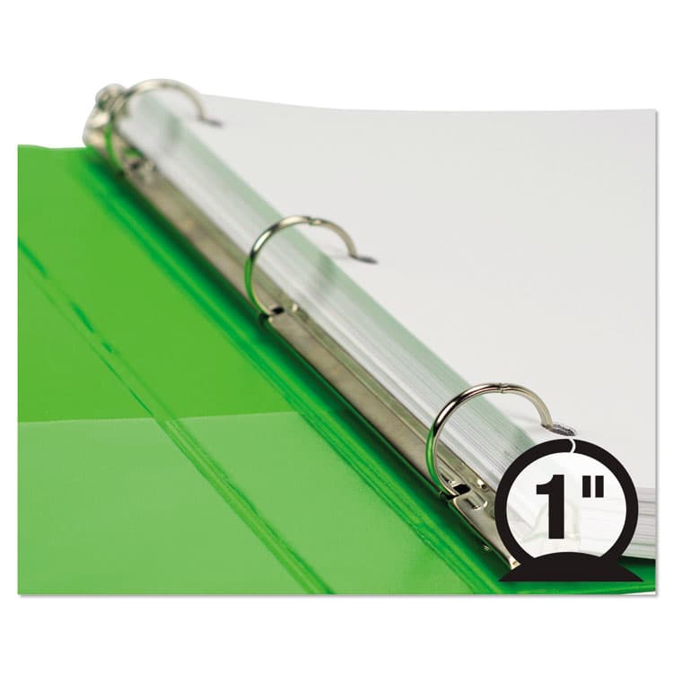 SAMSILL CORPORATION Earth's Choice Plant-Based Durable Fashion View Binder, 3 Rings, 1" Capacity, 11 x 8.5, Lime, 2/Pack (SAMU86378) thumbnail 3
