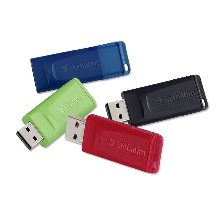 VERBATIM CORPORATION Store 'n' Go USB Flash Drive, 16 GB, Assorted Colors, 4/Pack (VER99123)