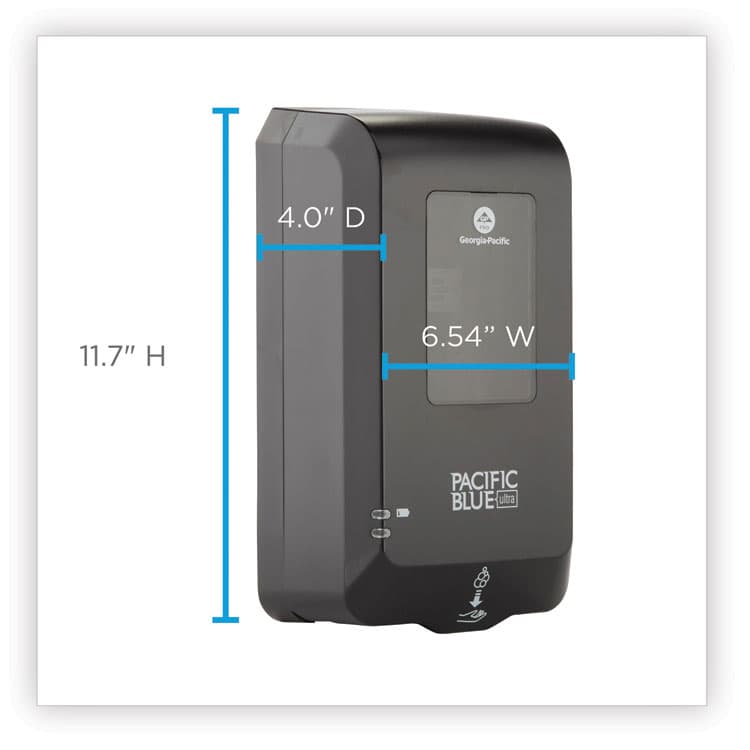 GEORGIA PACIFIC Pacific Blue Ultra Automated Touchless Soap/Sanitizer Dispenser, 1,000 mL, 6.54 x 11.72 x 4, Black (GPC53590) thumbnail 2