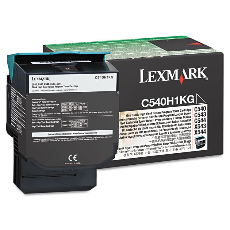 LEXMARK INT'L, . C540H1KG Return Program High-Yield Toner, 2,500 Page-Yield, Black (LEXC540H1KG)