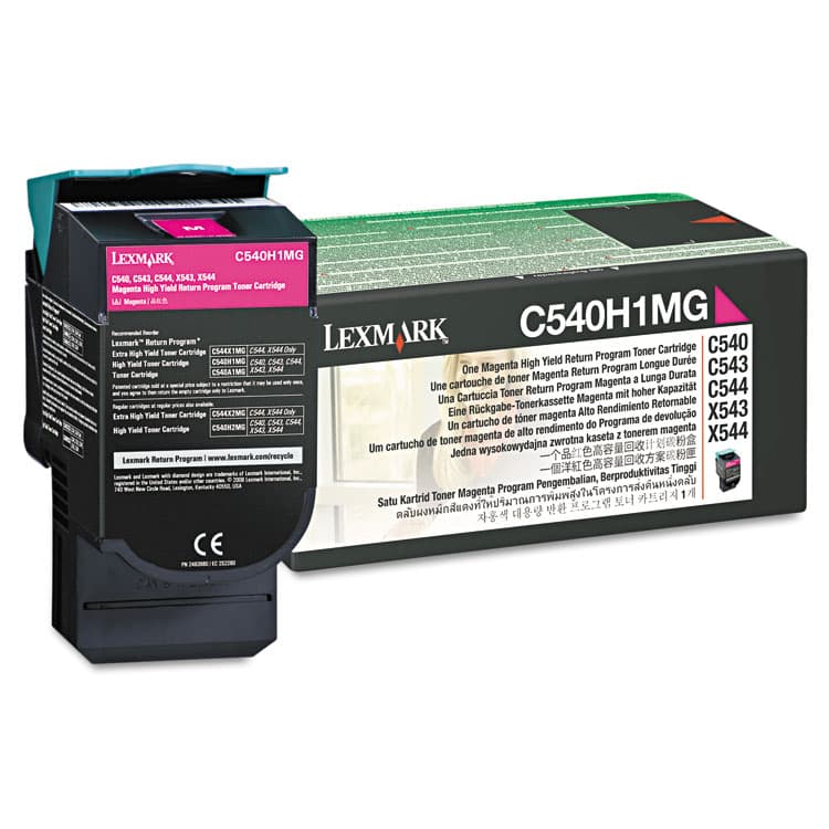 LEXMARK INT'L, . C540H1MG Return Program High-Yield Toner, 2,000 Page-Yield, Magenta (LEXC540H1MG)