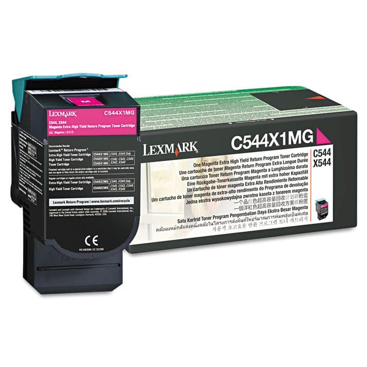 LEXMARK INT'L, . C544X1MG Return Program Extra High-Yield Toner, 4,000 Page-Yield, Magenta (LEXC544X1MG)