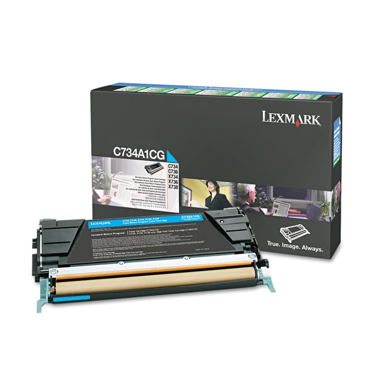LEXMARK INT'L, . C734A1CG Return Program Toner, 6,000 Page-Yield, Cyan (LEXC734A1CG)