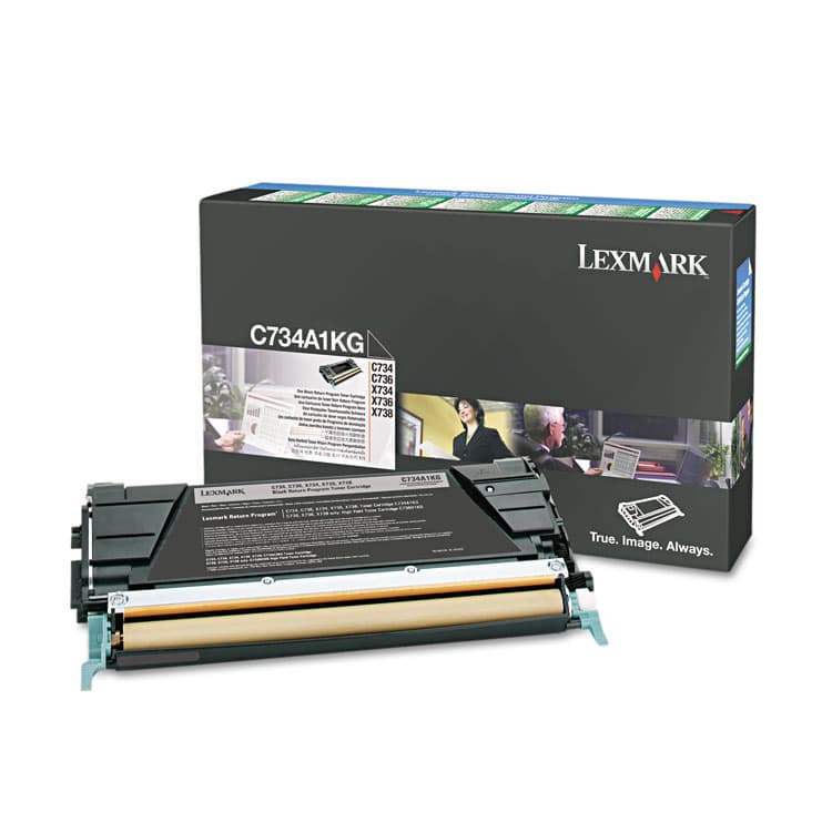 LEXMARK INT'L, . C734A1KG Return Program Toner, 8,000 Page-Yield, Black (LEXC734A1KG)