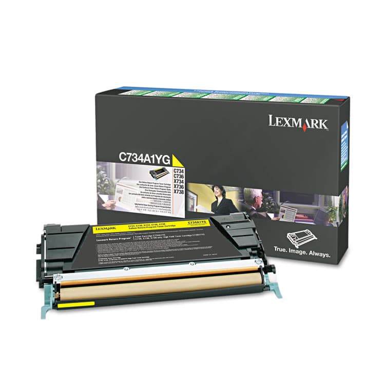 LEXMARK INT'L, . C734A1YG Return Program Toner, 6,000 Page-Yield, Yellow (LEXC734A1YG)