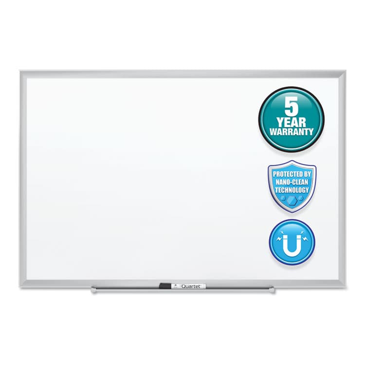 QUARTET MFG. Classic Series Nano-Clean Dry Erase Board, 24" x 18", White Surface, Satin Aluminum Frame (QRTSM531) thumbnail 2