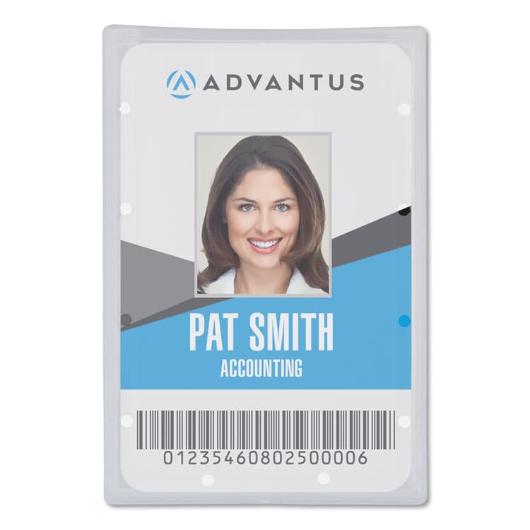 ADVANTUS CORPORATION Clear ID Card Holder, Horizontal, Clear 2.31" x 3.69" Holder, 2.13" x 3.38" Insert, 25/Pack (AVT97100)