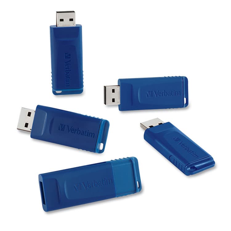 VERBATIM CORPORATION Classic USB 2.0 Flash Drive, 16 GB, Blue, 5/Pack (VER99810) thumbnail 2