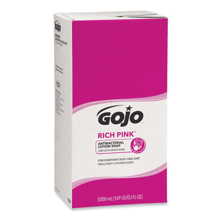 GO-JO INDUSTRIES RICH PINK Antibacterial Lotion Soap Refill, Floral Scent, 5,000 mL, 2/Carton (GOJ7520)