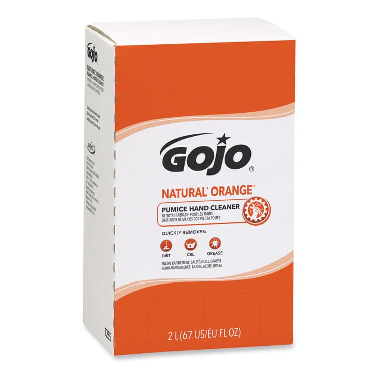 GO-JO INDUSTRIES NATURAL ORANGE Pumice Hand Cleaner Refill, Citrus Scent, 2,000 mL, 4/Carton (GOJ7255) thumbnail 2