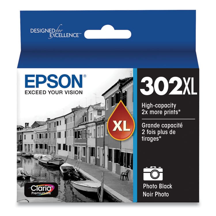 EPSON AMERICA, . T302XL120-S (T302XL) Claria High-Yield Ink, Photo Black (EPST302XL120S)