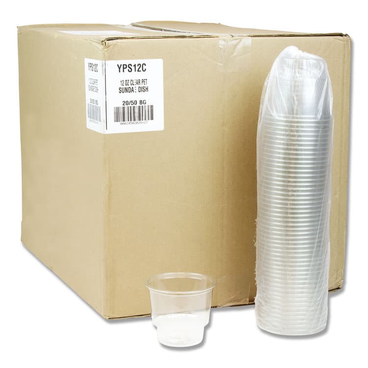 PACTIV EVERGREEN CORPORATION EarthChoice Recycled Clear Plastic Sundae Dish, 12 oz, Clear, 50 Dishes/Bag, 20 Bag/Carton (PCTYPS12C) thumbnail 3