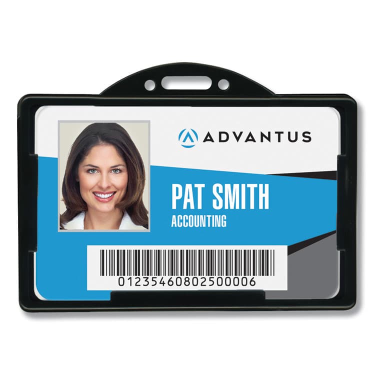 ADVANTUS CORPORATION ID Card Holders, Horizontal, Black 3.68" x 2.38" Holder, 3.38" x 2.13" Insert, 25/Pack (AVT75656) thumbnail 4