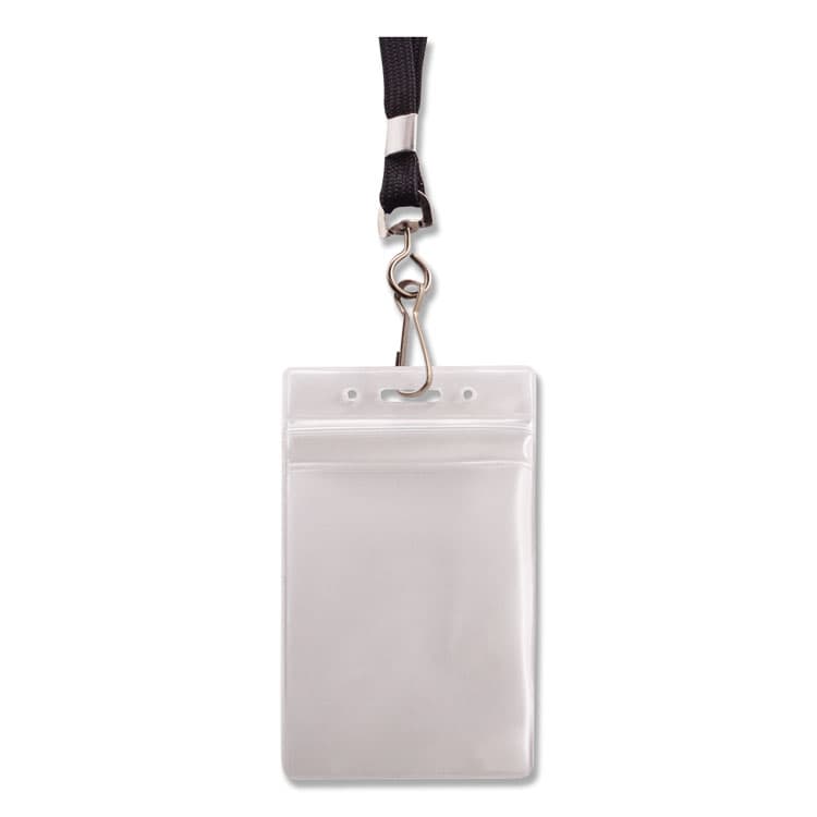 ADVANTUS CORPORATION Resealable Badge Holders Combo Pack, 36" Lanyard, Vertical, Transparent Frost 3.68" x 5" Holder, 2.38" x 3.75" Insert, 20/PK (AVT91131)