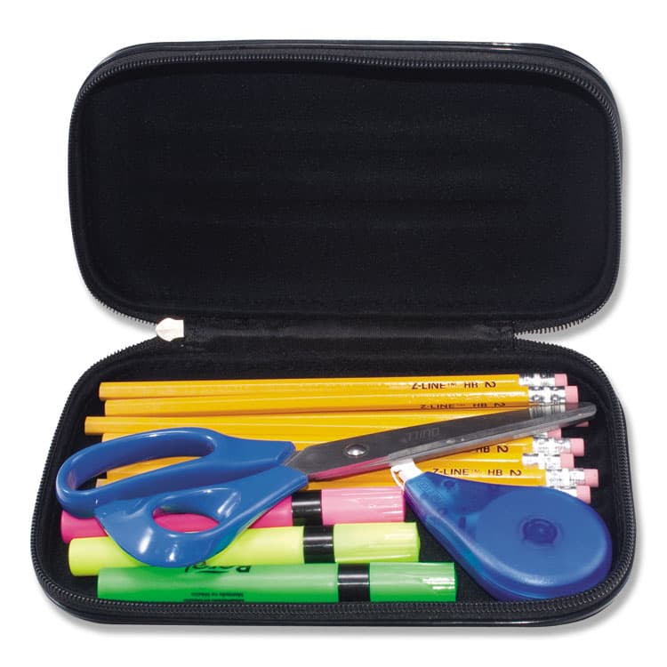 ADVANTUS CORPORATION Large Soft-Sided Pencil Case, 8.75" x 5.25" x 2", Black (AVT67000) thumbnail 2