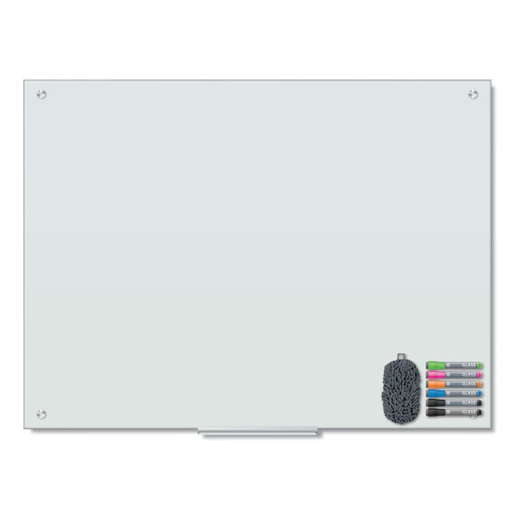 U BRANDS Magnetic Glass Dry Erase Board Value Pack, 48" x 36" (Actual Size: 47" x 35"), Frosted White Surface (UBR3972U0001)