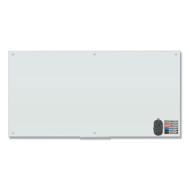 U BRANDS Magnetic Glass Dry Erase Board Value Pack, 70" x 35", Frosted White Surface (UBR3973U0001)