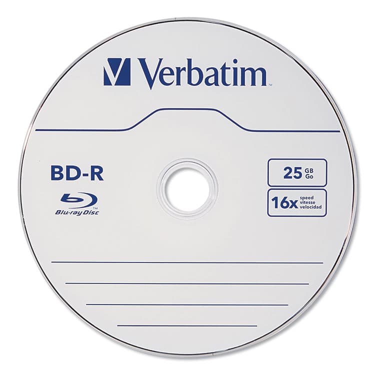 VERBATIM CORPORATION BD-R Blu-Ray Disc, 25 GB, 16x, White, 10/Pack (VER97238) thumbnail 2