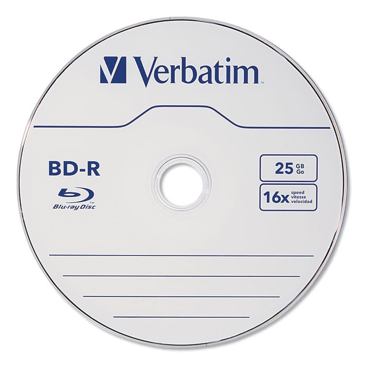 VERBATIM CORPORATION BD-R Blu-Ray Disc, 25 GB, 16x, White, 25/Pack (VER97457) thumbnail 2