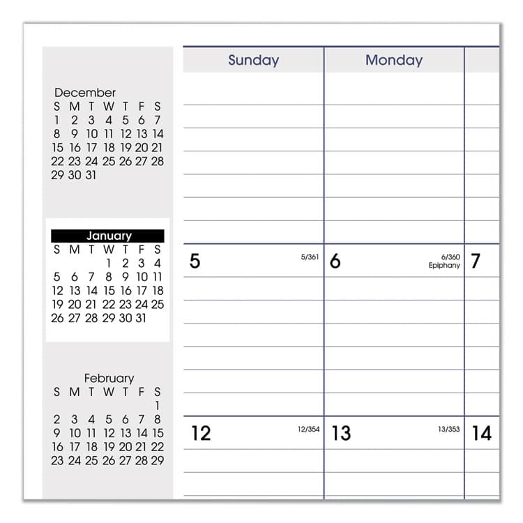 AT-A-GLANCE DayMinder Monthly Planner, Ruled Blocks, 12" x 8", Black Cover, 14-Month: Dec 2025 to Jan 2027 (AAGG47000) thumbnail 3