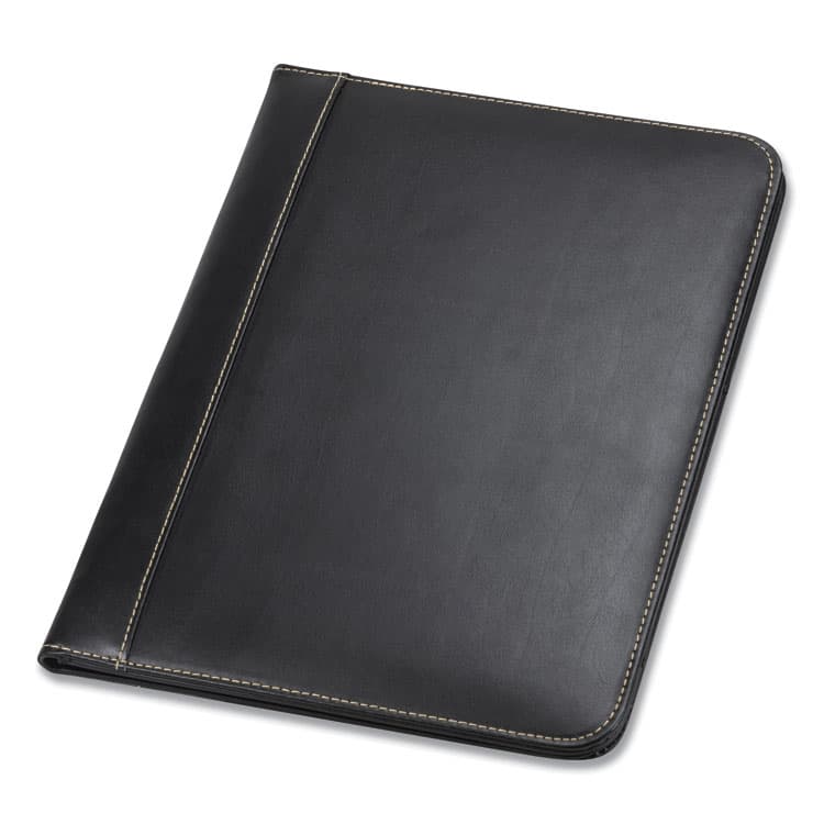 SAMSILL CORPORATION Contrast Stitch Leather Padfolio, 8 1/2 x 11, Leather, Black (SAM71710) thumbnail 2