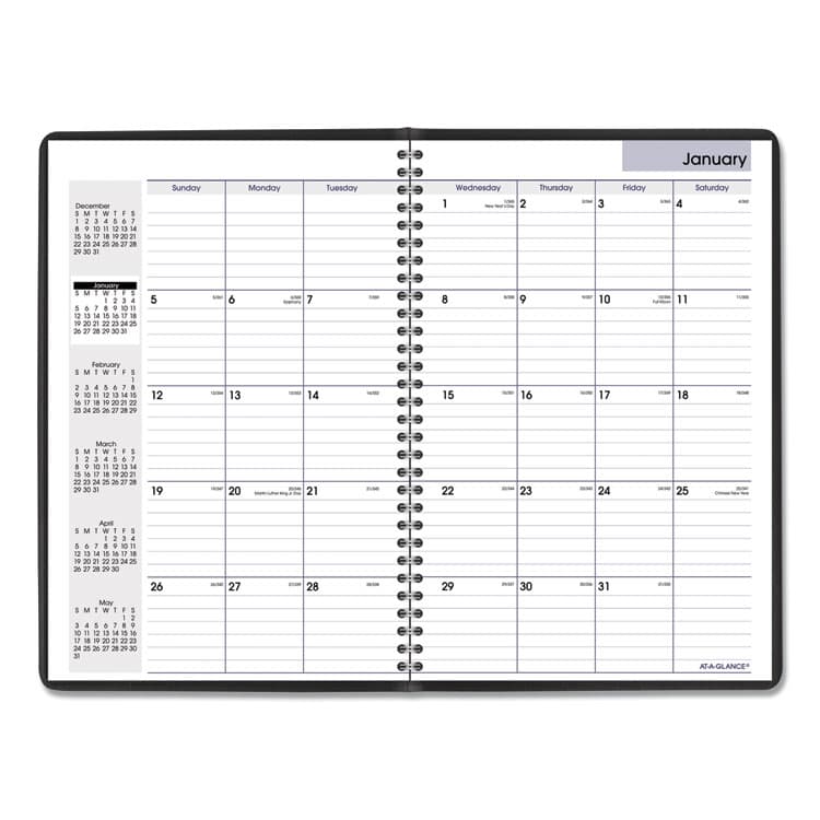 AT-A-GLANCE DayMinder Monthly Planner, Ruled Blocks, 12" x 8", Black Cover, 14-Month: Dec 2025 to Jan 2027 (AAGG47000) thumbnail 2