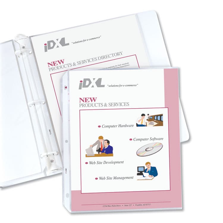 C-LINE PRODUCTS, Polypropylene Sheet Protectors, Heavy-Duty, Side: 3-Hole Punched, Top Load 8.5 x 11 Insert, Clear Front, 100/Box (CLI62023)