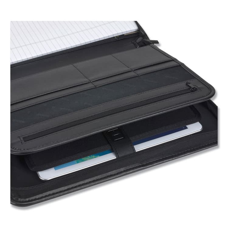 SAMSILL CORPORATION Professional Zippered Pad Holder, Pockets/Slots, Writing Pad, Black (SAM70820) thumbnail 4