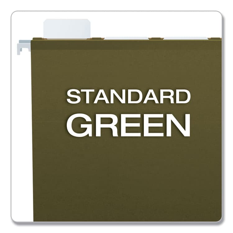 TOPS BUSINESS FORMS Ready-Tab Reinforced Hanging File Folders, Letter Size, 1/3-Cut Tabs, Standard Green, 25/Box (PFX42620) thumbnail 4