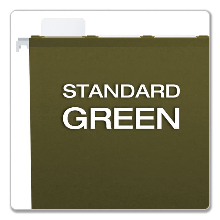 TOPS BUSINESS FORMS Ready-Tab Reinforced Hanging File Folders, Letter Size, 1/5-Cut Tabs, Standard Green, 25/Box (PFX42590) thumbnail 4