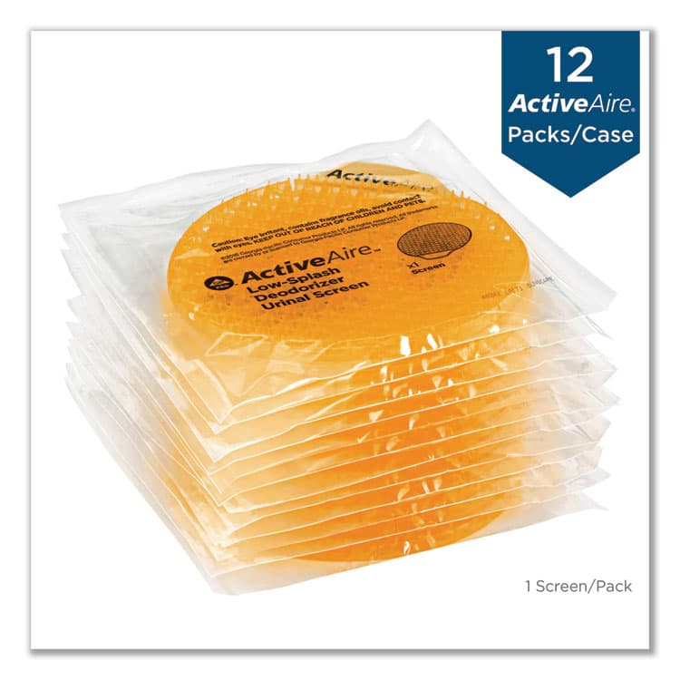 GEORGIA PACIFIC ActiveAire Deodorizer Urinal Screen with Side Tab, Sunscape Mango Scent, Orange, 12/Carton (GPC48261) thumbnail 3