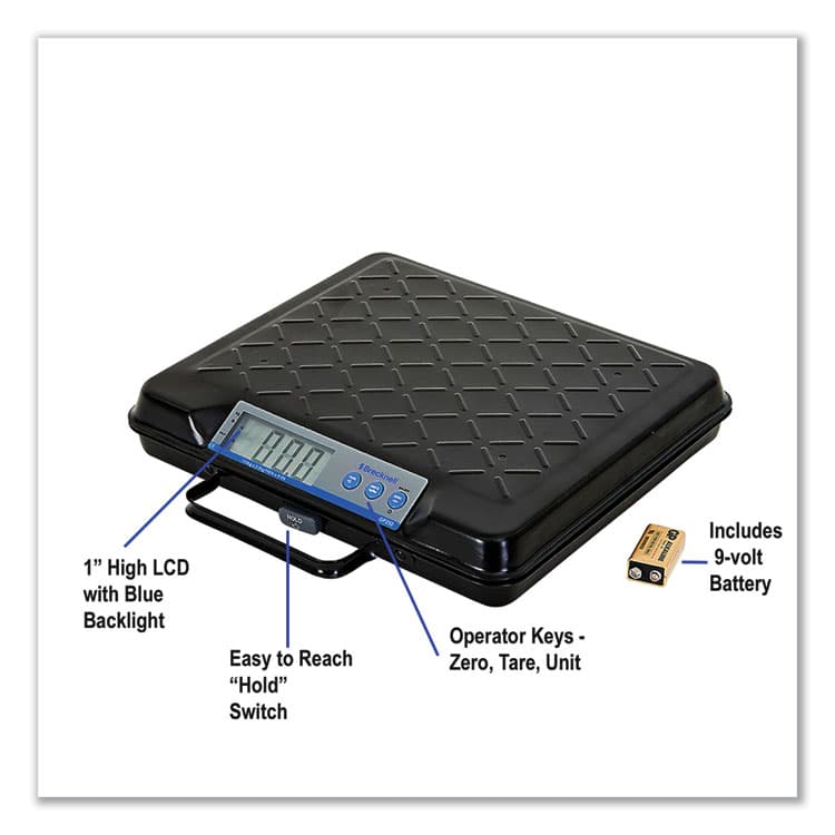 SALTER BRECKNELL Portable Electronic Utility Bench Scale, 100 lb Capacity, 12.5 x 10.95 x 2.2 Platform (SBWGP100) thumbnail 4