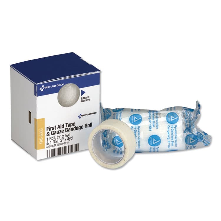 FIRST AID ONLY, . SmartCompliance First Aid Tape/Gauze Roll Combo, 0.5" x 5 yd Tape, 2" x 4 yd Gauze (FAOFAE6003) thumbnail 2