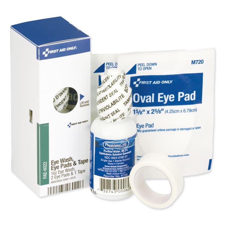 FIRST AID ONLY, . SmartCompliance Eyewash with Eyepads and Adhesive Tape Refill, 4 Pieces (FAOFAE6022)