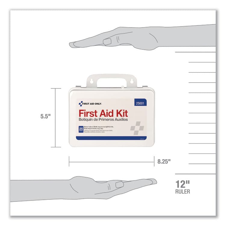 ACME UNITED CORPORATION First Aid Kit for Use by Up to 25 People, 113 Pieces, Plastic Case (FAO25001) thumbnail 3