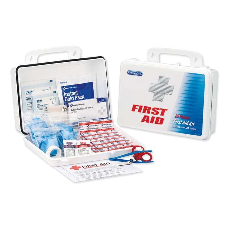 ACME UNITED CORPORATION Office First Aid Kit, for Up to 25 People, 131 Pieces, Plastic Case (FAO60002)
