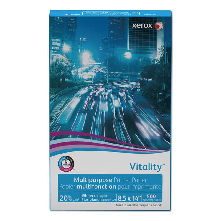 XEROX CORP. Vitality Multipurpose Print Paper, 92 Bright, 20 lb Bond Weight, 8.5 x 14, White, 500/Ream (XER3R02051) thumbnail 2