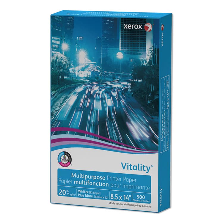 XEROX CORP. Vitality Multipurpose Print Paper, 92 Bright, 20 lb Bond Weight, 8.5 x 14, White, 500/Ream (XER3R02051) thumbnail 3