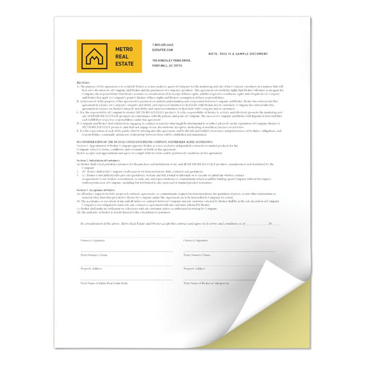 XEROX CORP. Revolution Digital Carbonless Paper, 2-Part, 8.5 x 11, Canary/White, 5,000/Carton (XER3R12420)