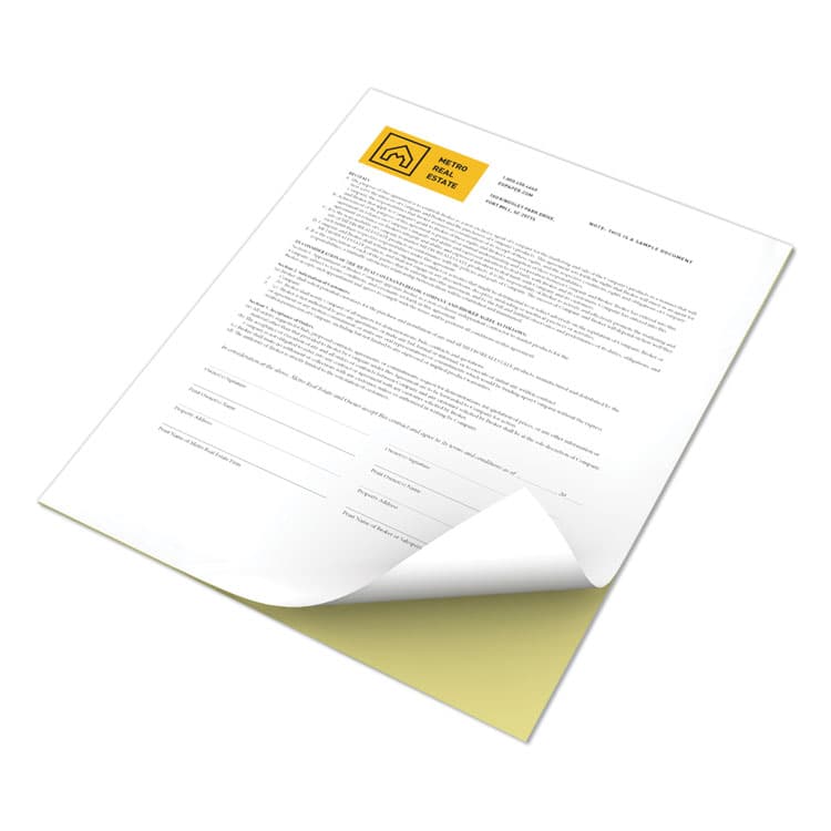 XEROX CORP. Revolution Digital Carbonless Paper, 2-Part, 8.5 x 11, Canary/White, 5,000/Carton (XER3R12420) thumbnail 3