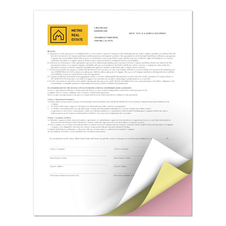 XEROX CORP. Revolution Carbonless 3-Part Paper, 8.5 x 11, White/Canary/Pink, 5,000/Carton (XER3R12425)